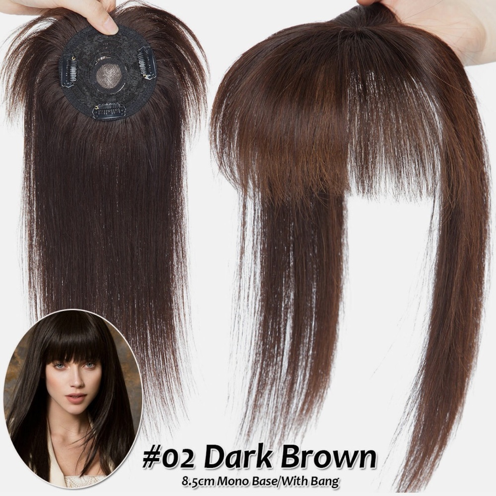 Human Hair Clip In Topper Hairpiece for Thin Hair Natural Looking Hair 14inch
